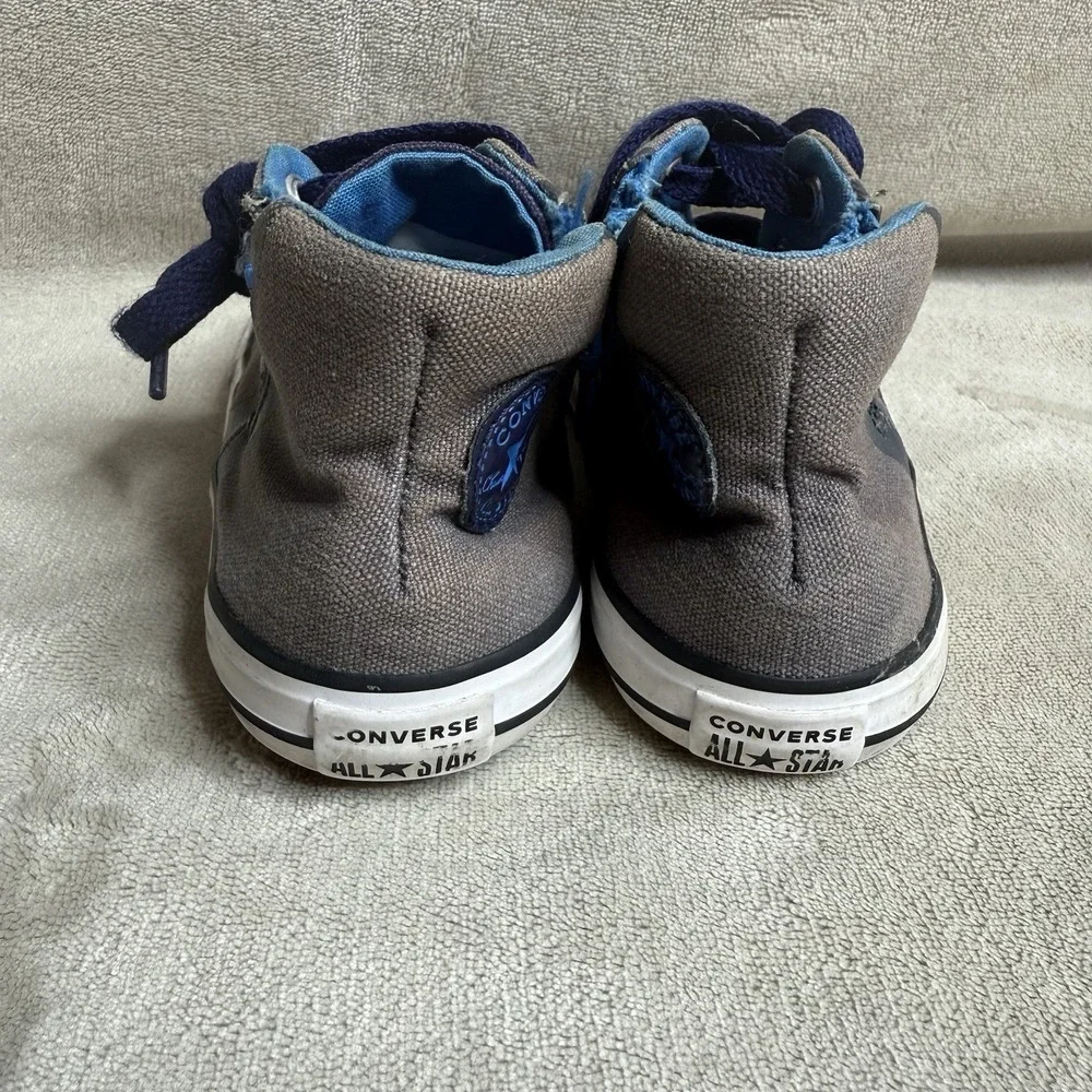 KIDS ALL STAR Converse High Top  ZIP UP Blue‎ SIZE 8